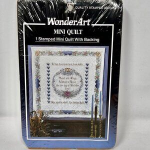 WonderArt Anniversary /Wedding Lap Quilt/Wall Hanging Kit 36”X 36” New Old Stock